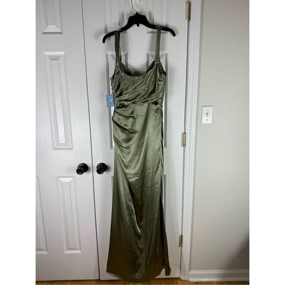 NWT Galina Signature Bridal Evening Long Sage Gown Size 6 - Picture 3 of 6